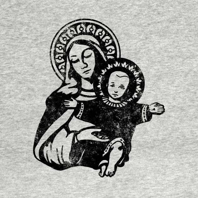 Mary The Madonna With Baby Jesus by Doodl